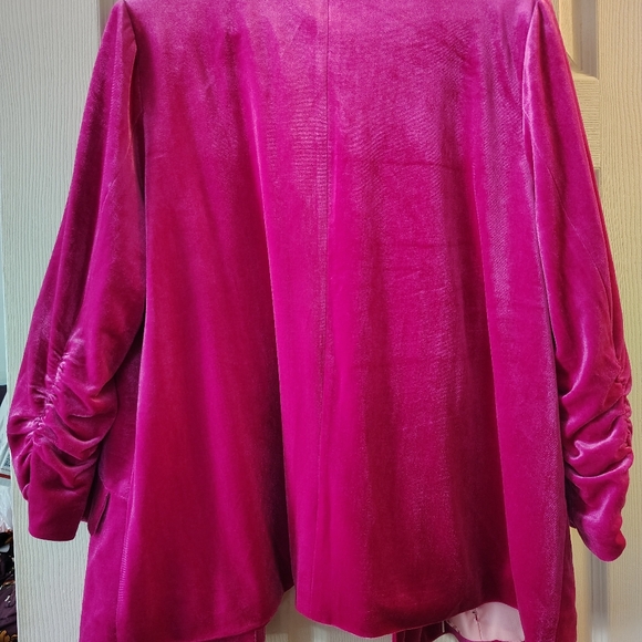 Fuchsia Velvet Blazer Size 1X - Picture 6 of 6